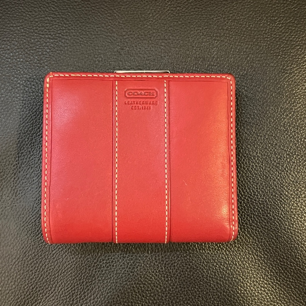 Coach Scarlet Leather Bi-Fold Wallet
